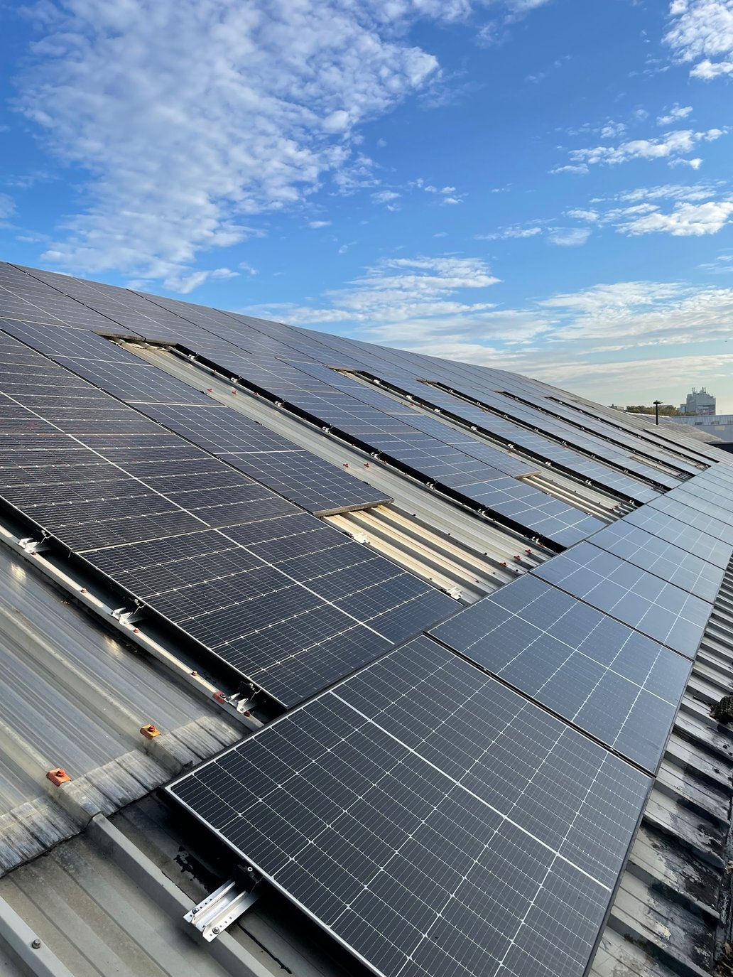 Commercial roof solar array
